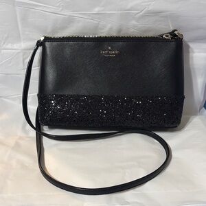 Kate Spade Ramey Black Glitter Crossbody Bag